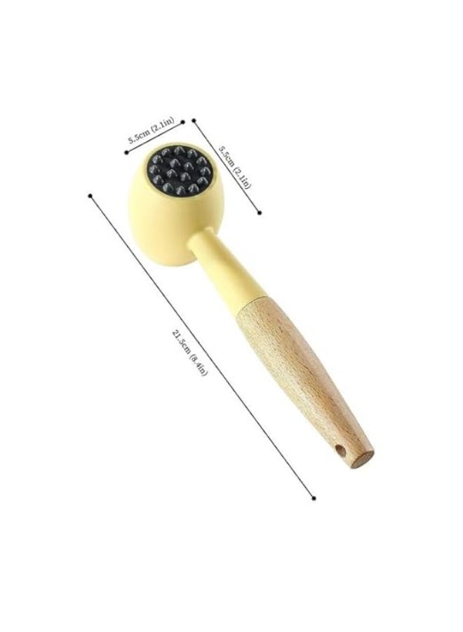 مطرقة لحم مزدوجة الجوانب، بمقبض خشبي، لون أخضر نعناعي - Image 2