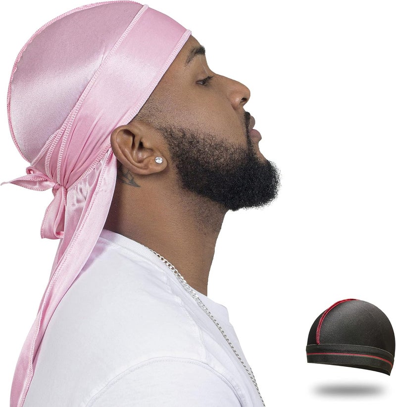 ForceWave Silky Durag for Men Wave Cap Satin Dorag for Men Women 360 Wave - Image 1