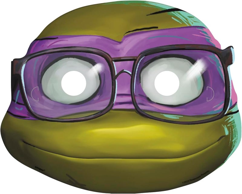 Unique Industries Teenage Mutant Ninja Turtle Mayhem Paper Masks Set of 8 Boy Birthday Christening Party Supplies - Image 2