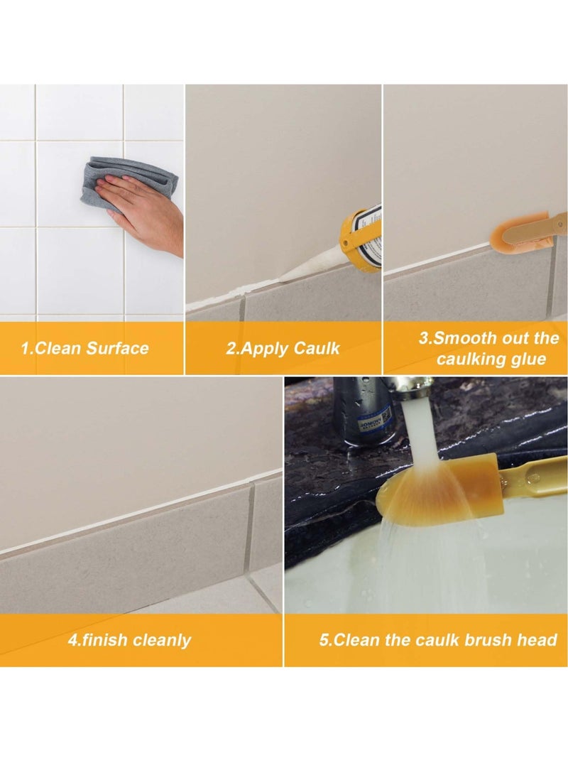 Excefore Caulking Spatulas, 4 Sizes Set Silicone Caulk Finishing Tool, Smooth Rubber Spatula Finisher, Sealant Grout Caulk Applicator Tool for Ceramic Tiles, Baseboards, Kitchens, Bathrooms - Image 3