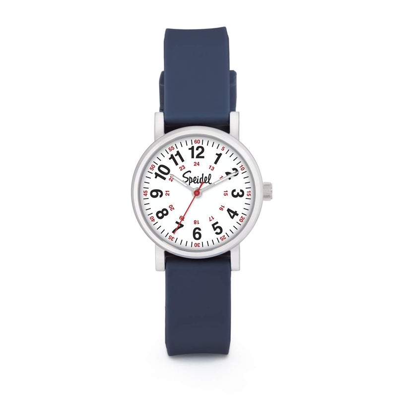 Speidel Scrub Petite Watch Made for Doctors, Nurses, EMT, Surgeons and Students w/Red Second Hand in Navy - Image 1