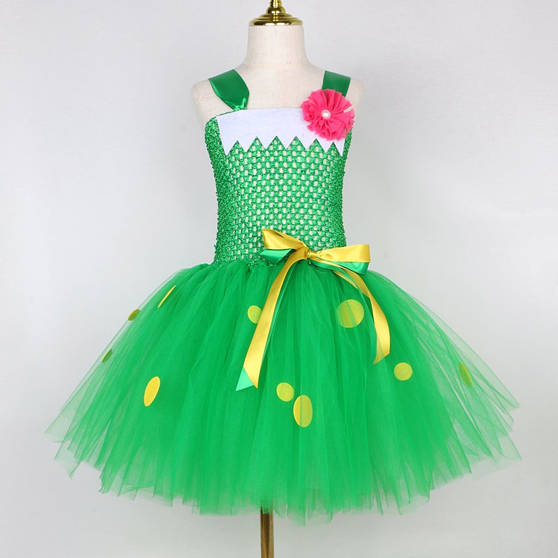 Green Dinosaur Mesh Tutu Princess Dress All Saints Carnival Puffy Dress Children'S Festival Cosplay - Image 4