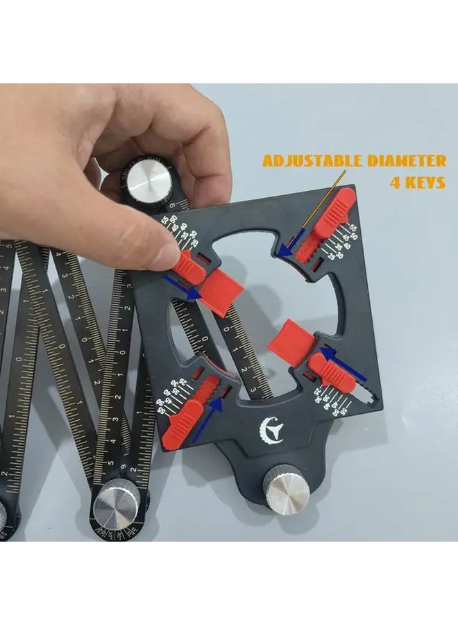 Six Fold Ruler Aluminum Alloy Multi Functional Folding Tool for Tile Cutting Woodworking - Image 3