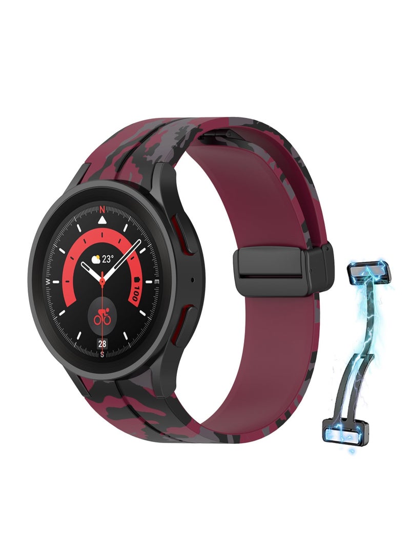 Magnetic Band for Samsung Galaxy Watch 6 Classic 47mm 43mm/5 Pro 45mm/Watch 7 FE 6 5 4 44mm 40mm/4 Classic 46mm 42mm,Silicone Strap for Samsung Watch 5 Pro 45mm,No Gap Buckle - Image 2