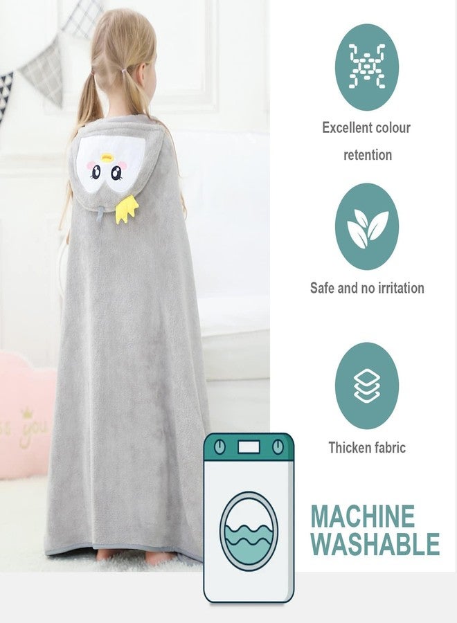MICHLEY Cartoon Hooded Baby Towel Unisex, Premium Soft Swimming Bathrobe Large Washcloths 31.5" x 53" for 0-9T (Penguin) - Image 4