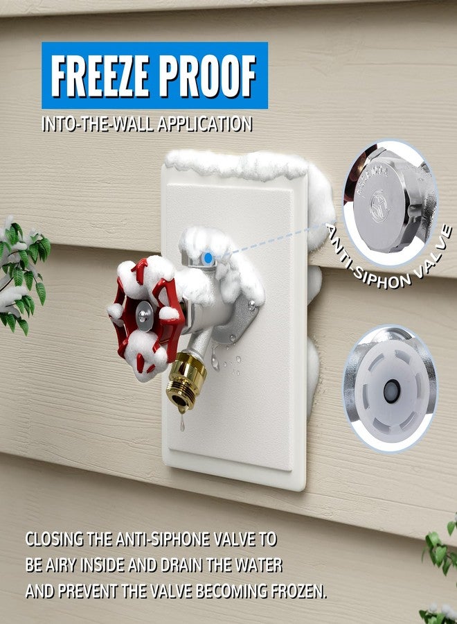 SUNGATOR صنبور SUNGATOR مقاوم للتجمد، 12 بوصة، سهل التركيب، مانع للارتداد، خرطوم 3/4 بوصة × محول ضغط 1/2 بوصة، صمام نحاسي خالٍ من الرصاص مع شريط لاصق ومشبك فصل، سهل التركيب بالضغط - Image 4