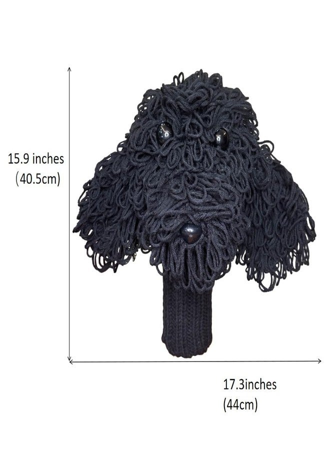 Stitch-Witch Funny Golf Headcover, Handmade Crochet Finished Black Goldendoodle Golden Doodle Animals Plush Driver Headcover - Image 3