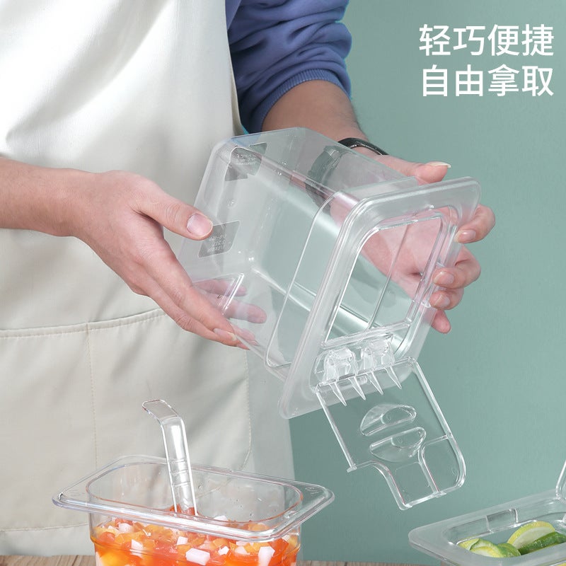 Serving Box, Portion Basin, Malatang Dish Display Box, Dish Selection, Drop-Resistant, Heat-Resistant, Transparent Plastic Pc Flip-Top Seasoning Box - Image 5