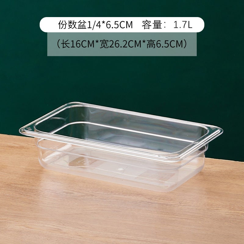 Serving Box, Portion Basin, Malatang Dish Display Box, Dish Selection, Drop-Resistant, Heat-Resistant, Transparent Plastic Pc Flip-Top Seasoning Box - Image 1