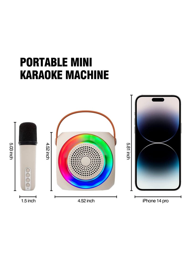 Arabest Mini Karaoke Machine Wireless Bluetooth Karaoke Microphone Portable Bluetooth Speaker with 2 Wireless Microphone with LED Lights, Gifts for Kids and Adults  - Image 3