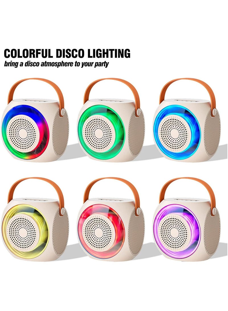 Arabest Mini Karaoke Machine Wireless Bluetooth Karaoke Microphone Portable Bluetooth Speaker with 2 Wireless Microphone with LED Lights, Gifts for Kids and Adults  - Image 5