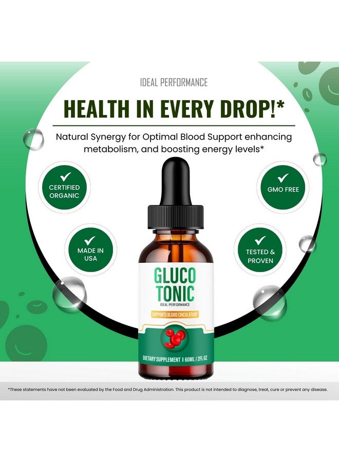 IDEAL PERFORMANCE Gluco Tonic Drops, GlucoTonic Blood Formula Support Supplement Liquid Drops - Maximum Strength, Gluco Tonic Health and Wellness All Natural Formula, Premium GlucoTonic Liquid Reviews (1 Pack) - Image 5