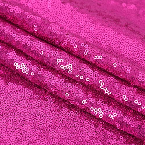 B.Cool B-COOL Rectangle Fuchsia Sequin Tablecloth Glitter Tablecloth Wedding Party Sequence Table Cloth for Christmas 60x102-Inch - Image 5