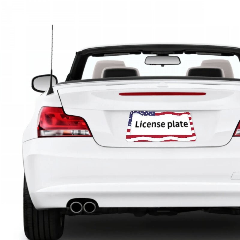 Temu Popular Flag Pattern License Plate Frame Plastic Abs Thickened Uv Color Printing License Plate Frame American Standard - Image 5