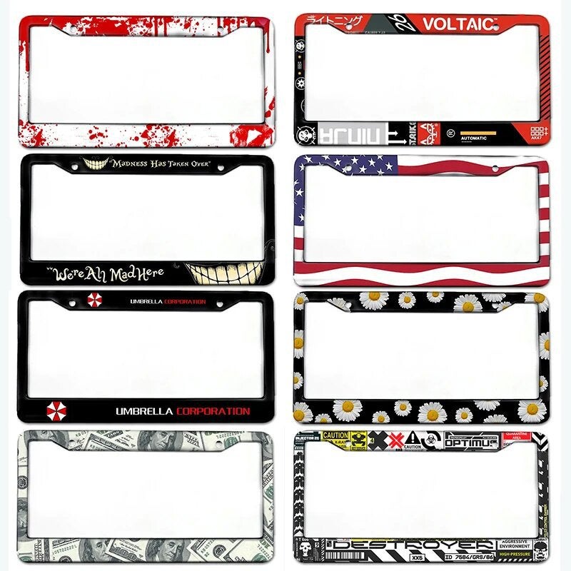 Temu Popular Flag Pattern License Plate Frame Plastic Abs Thickened Uv Color Printing License Plate Frame American Standard - Image 2