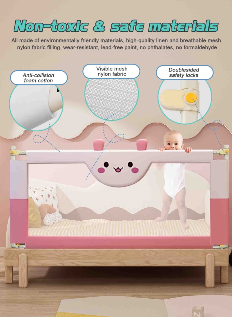 URbazaar Bed Rail Guard Barrier for Baby, Extra Long Bed Guardrail, Adjustable Height & Foldable Safeguard Bed Rails Single Side Bed - Image 5
