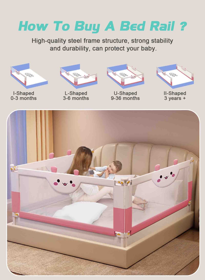 URbazaar Bed Rail Guard Barrier for Baby, Extra Long Bed Guardrail, Adjustable Height & Foldable Safeguard Bed Rails Single Side Bed - Image 4