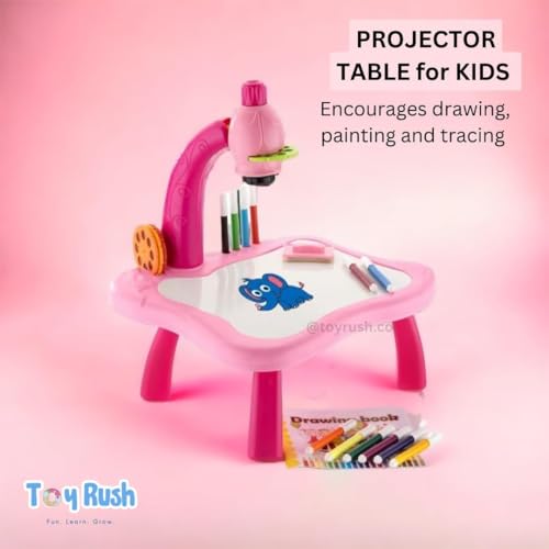 Euphoria Toys Kids Drawing Projector Table, Tracing with Music, Toddlers Unicorn Doodle Board Projection Drawing Board for Kids, Sketcher Projection Paint Learning Toys. (Pink & Blue) - Image 4