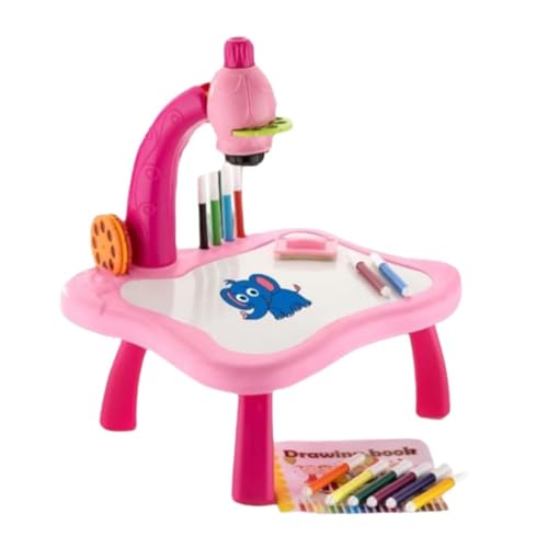 Euphoria Toys Kids Drawing Projector Table, Tracing with Music, Toddlers Unicorn Doodle Board Projection Drawing Board for Kids, Sketcher Projection Paint Learning Toys. (Pink & Blue) - Image 1