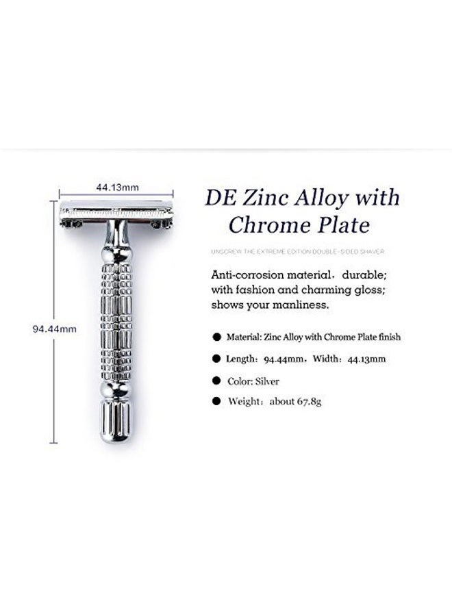 BAILI Butterfly Open TTO Double Edge Metal Safety Razor Wet Shaving Kit for Men Women with Platinum Blade and Mirrored Travel Case BD179  - Image 5