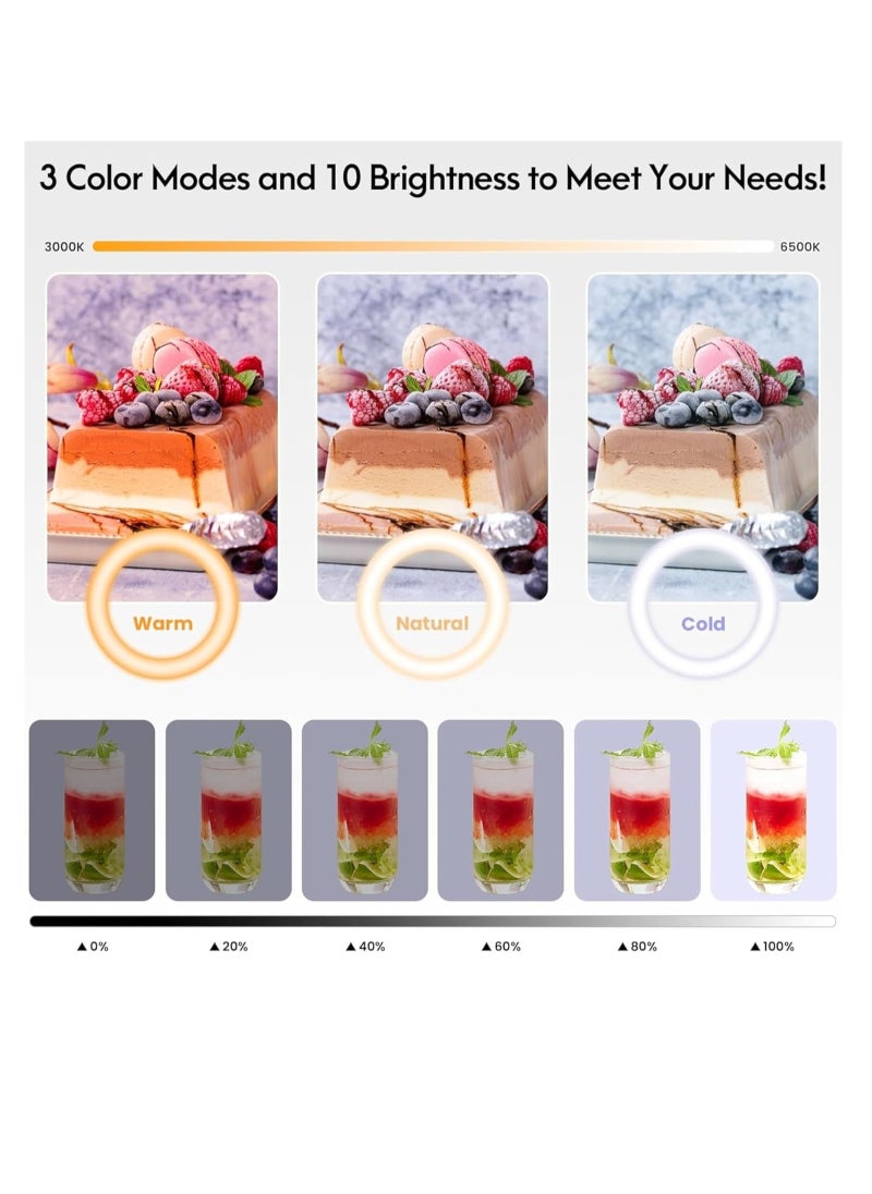Generic - 72W 3 Color Modes Dimmable LED Ring Light for YouTube, Photo Shooting, Video, Live Streaming, TikTok, Makeup, Vlogging for iPhone/Android Cameras 3 Holders + Remote Control (NP-21+Holder) - Image 1