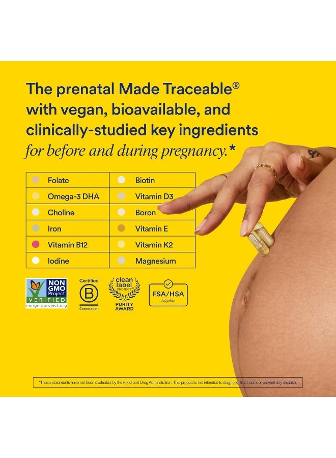 Ritual Prenatal Vitamins: Folate & Choline For Neural Tube Support, Omega-3 Dha For Fetal Brain Development, Iron, Calcium-Helper D3 & K2, Non-Gmo, Citrus Essenced, 30 Day Supply, 60 Vegan Capsules - Image 2