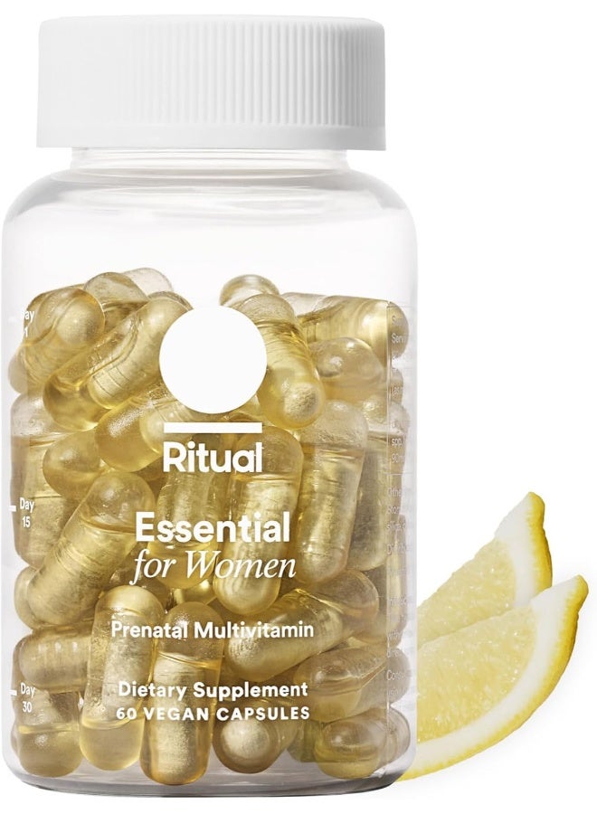 Ritual Prenatal Vitamins: Folate & Choline For Neural Tube Support, Omega-3 Dha For Fetal Brain Development, Iron, Calcium-Helper D3 & K2, Non-Gmo, Citrus Essenced, 30 Day Supply, 60 Vegan Capsules - Image 1