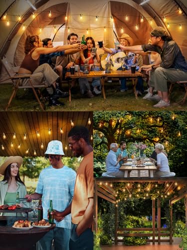 Svater Outdoor String Lights 50 FT, Patio Light for Outside with Shatterproof LED Bulbs, IP65 Waterproof Connectable Hanging Lights for Backyard, Bistro, Cafe, Balcony, Party, Black - Image 4