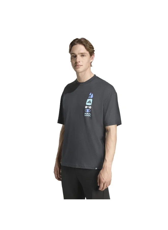 Adidas Gfx Tee Joy Q4 Dark Grey Training T-Shirts For Men XS
