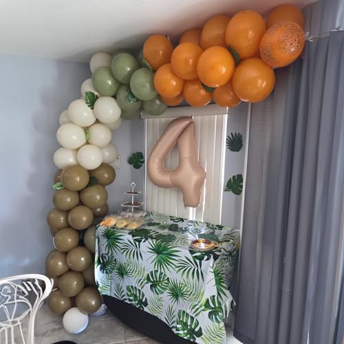 Togvu Sage Green Brown Balloon, 60 Packs 12 Inch Brown Beige Jungle Safari Wild Woodland Balloon, Olive Green Orange Balloons for Birthday Thanksgiving Harvest Festivals Fall Party Decorations - Image 5