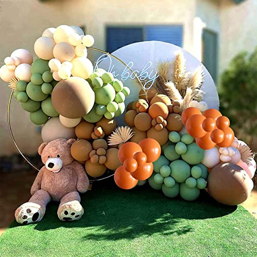 Togvu Sage Green Brown Balloon, 60 Packs 12 Inch Brown Beige Jungle Safari Wild Woodland Balloon, Olive Green Orange Balloons for Birthday Thanksgiving Harvest Festivals Fall Party Decorations - Image 4
