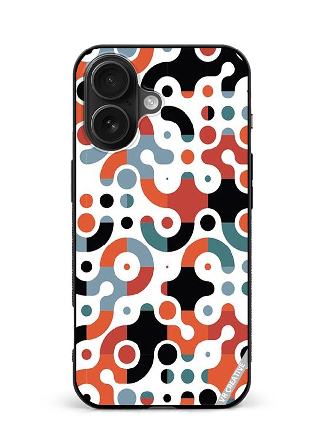 Protective Case Cover For Apple iPhone 16 Geomatric Pattern Design Multicolour