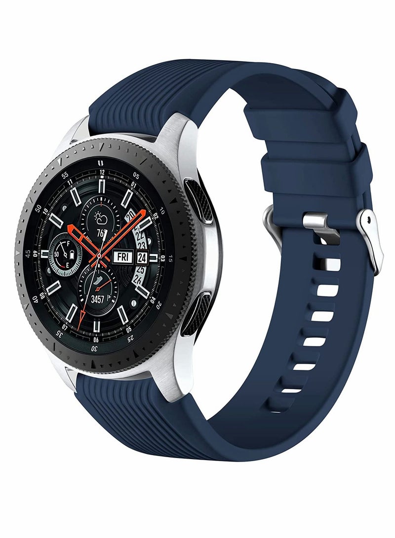 SYOSI 22mm Silicone Strap Compatible With Samsung Galaxy Watch 46mm /Galaxy Watch 3 45mm /Gear S3 Frontier/Classic, Soft Silicone Sport Wristband Replacement Straps For Men Women, Dark Blue - Image 1
