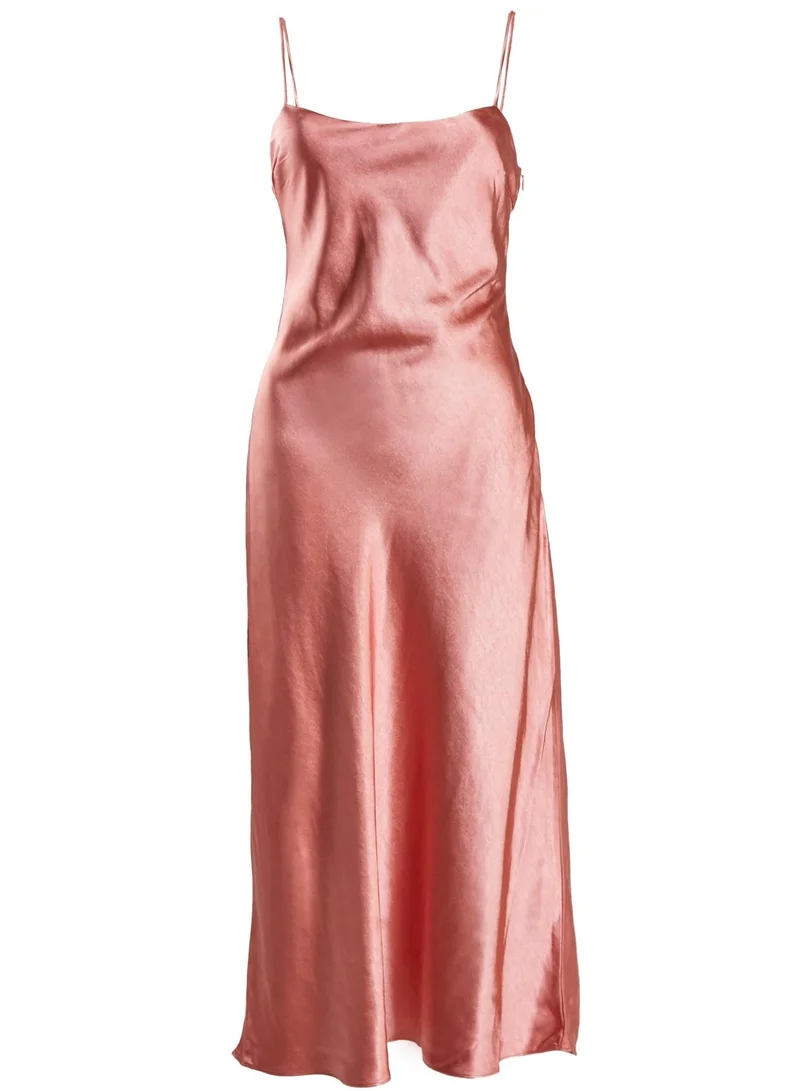 True Decadence Delphine Dusty Peach Midi Slip Dress