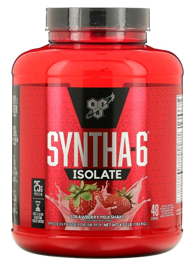 BSN Syntha-6® Isolate Protein Powder Drink Mix Strawberry Milkshake 4.02 lbs (1.82 kg)