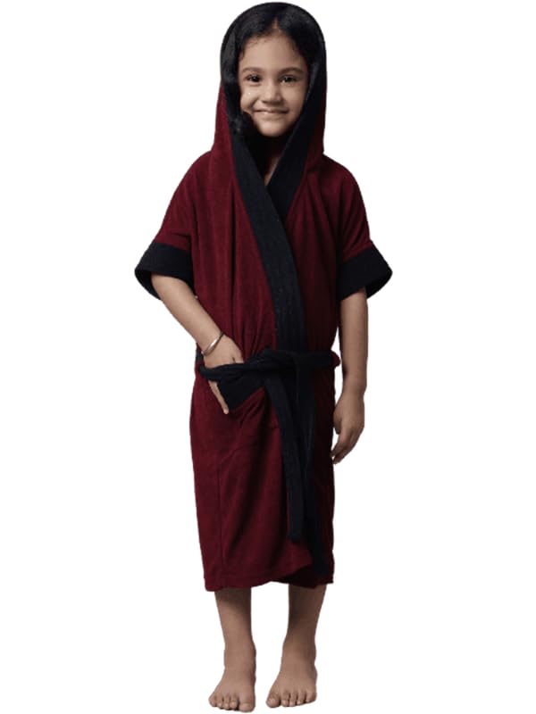ELEVANTO Kids Hooded Bathrobe Set Bathrobe for GirlsChildren Hodded Bath Robe Bathrobe Gown Ideal for GirlsBoys Childrens Hooded Bath Robe