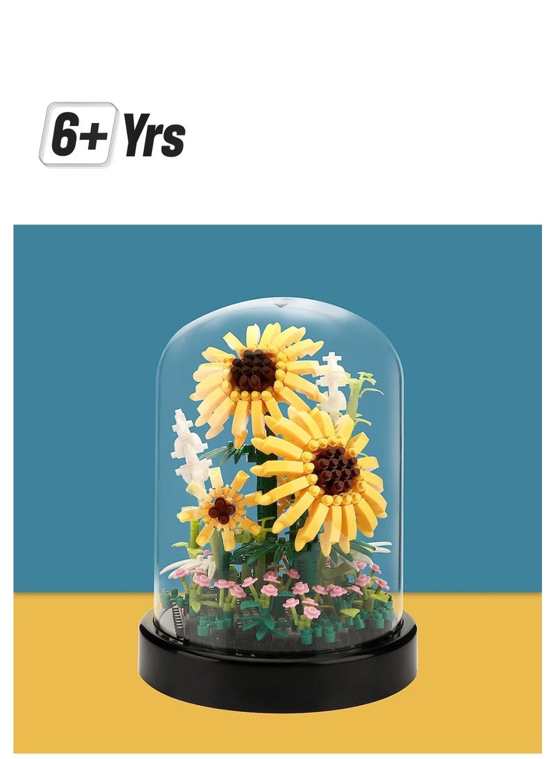 Sunflower Miniature Building Block Set with Transparent Display Box  - Image 1