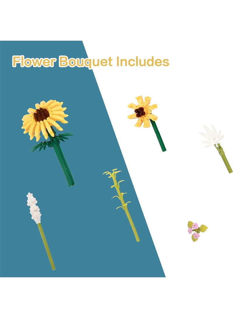 Sunflower Miniature Building Block Set with Transparent Display Box  - Image 2