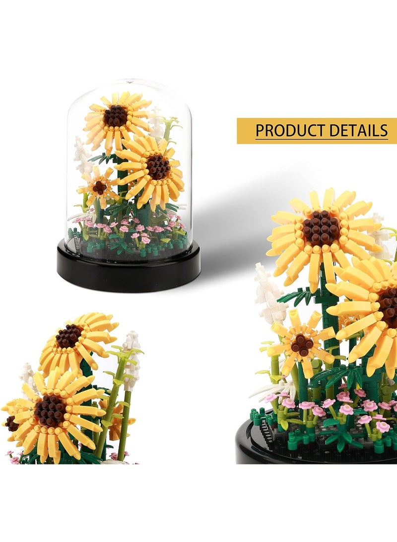 Sunflower Miniature Building Block Set with Transparent Display Box  - Image 3