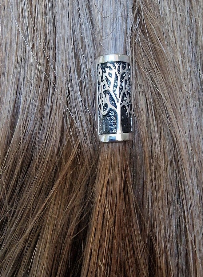 VALHALLA Opening Viking Beard Bead for Men 1pcs, Viking Hair Accessories 8x12x20mm, Tree of Life, Silver Stainless Steel Large - Image 4