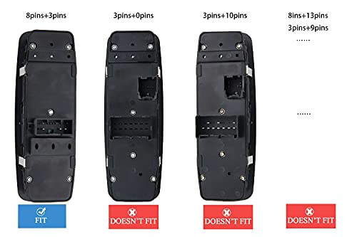 ZAPOSTS 11 Metal Pins.Master Power Window Switch for 2011-2014 Dodge Charger,2011-20 Crysler 300,2015-17 Crysler 200.2016 Dodge Ram 1500,2500,3500,4500,5500.68139805AB,68139805AD (Green Light) - Image 4
