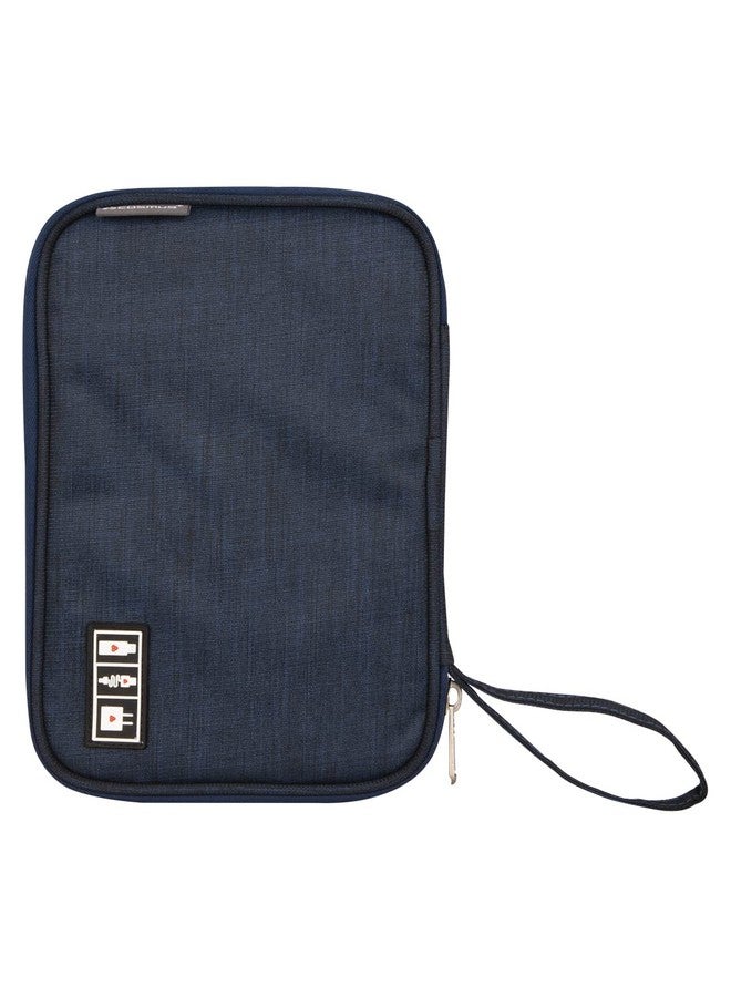 COSMUS Gadget Organizer Case Portable Zippered Pouch for All Small Gadgets USB Cables Navy Blue - Image 2