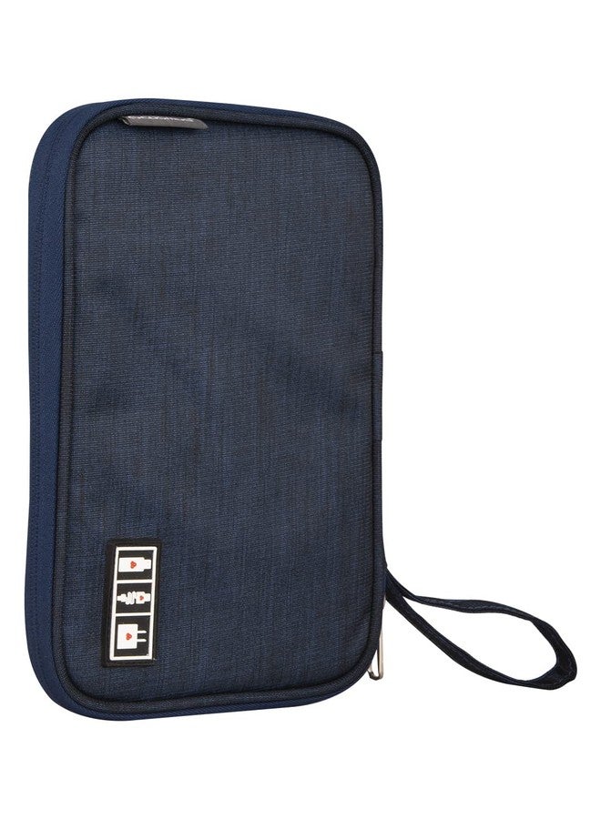 COSMUS Gadget Organizer Case Portable Zippered Pouch for All Small Gadgets USB Cables Navy Blue - Image 1