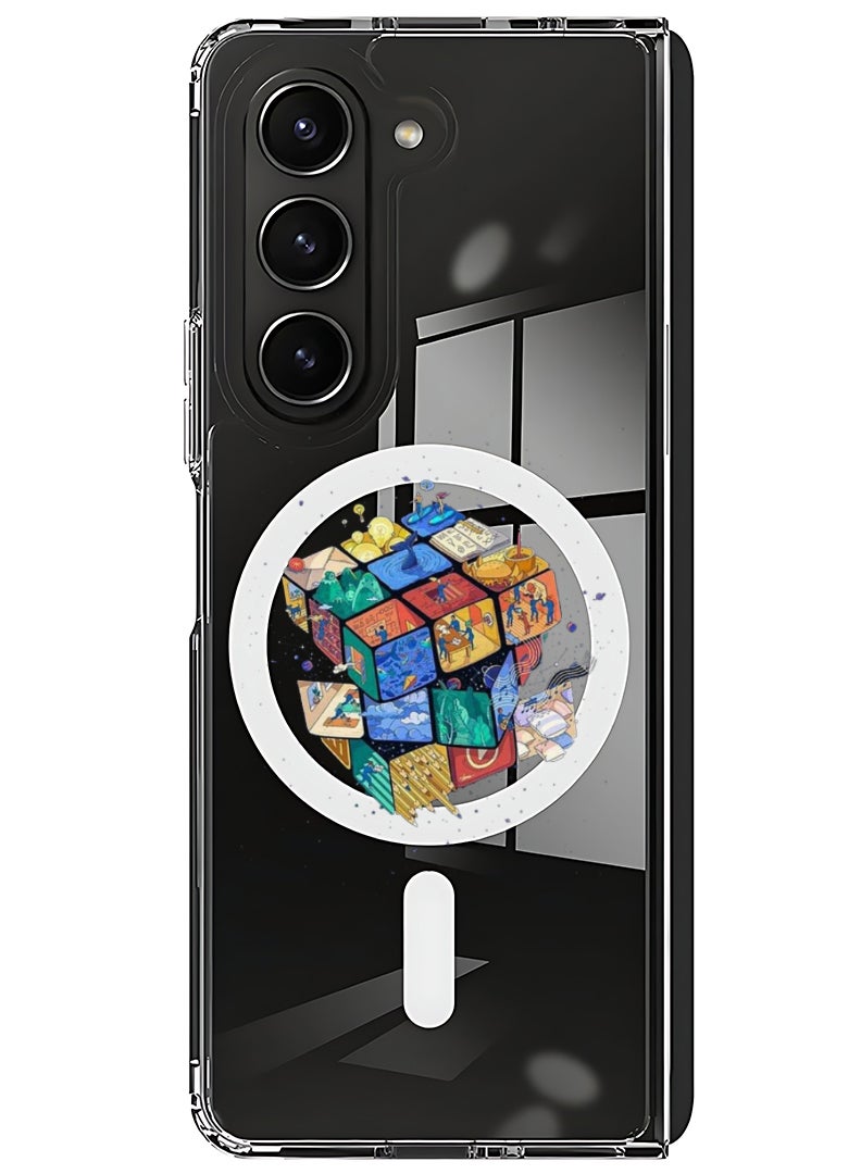 Theodor Magnetic Case for Samsung Galaxy Z Fold 5 Compatible with MagSafe Wireless Charging, Shockproof Phone Bumper Cover Cube  - Image 1