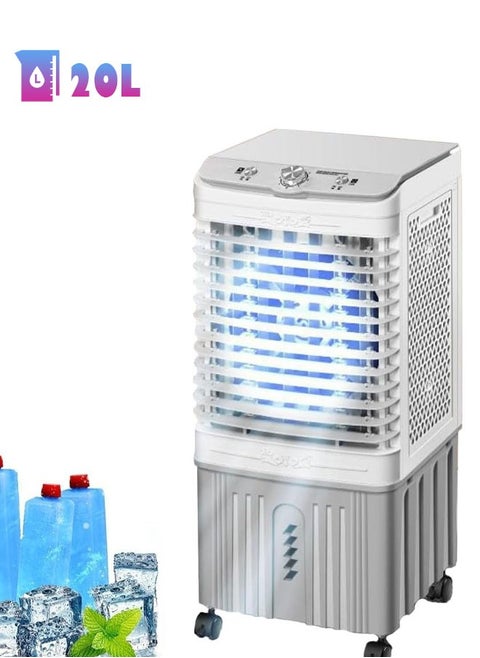 Desert Air Cooler, Portable Desert Air Conditioner with 20L Large Water Tank and 3-Speed ​​Adjustable Air Conditioner Fan