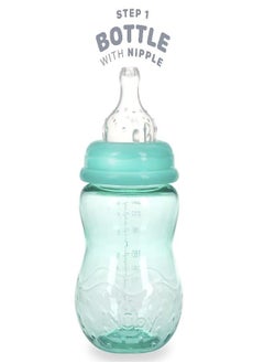 Nuby Nuby 3 Stage Tritan Wide Neck Grow with Me No-Spill Bottle to Cup, 8 Oz, Teal  - Image 2