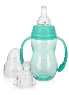Nuby Nuby 3 Stage Tritan Wide Neck Grow with Me No-Spill Bottle to Cup, 8 Oz, Teal  - Image 1