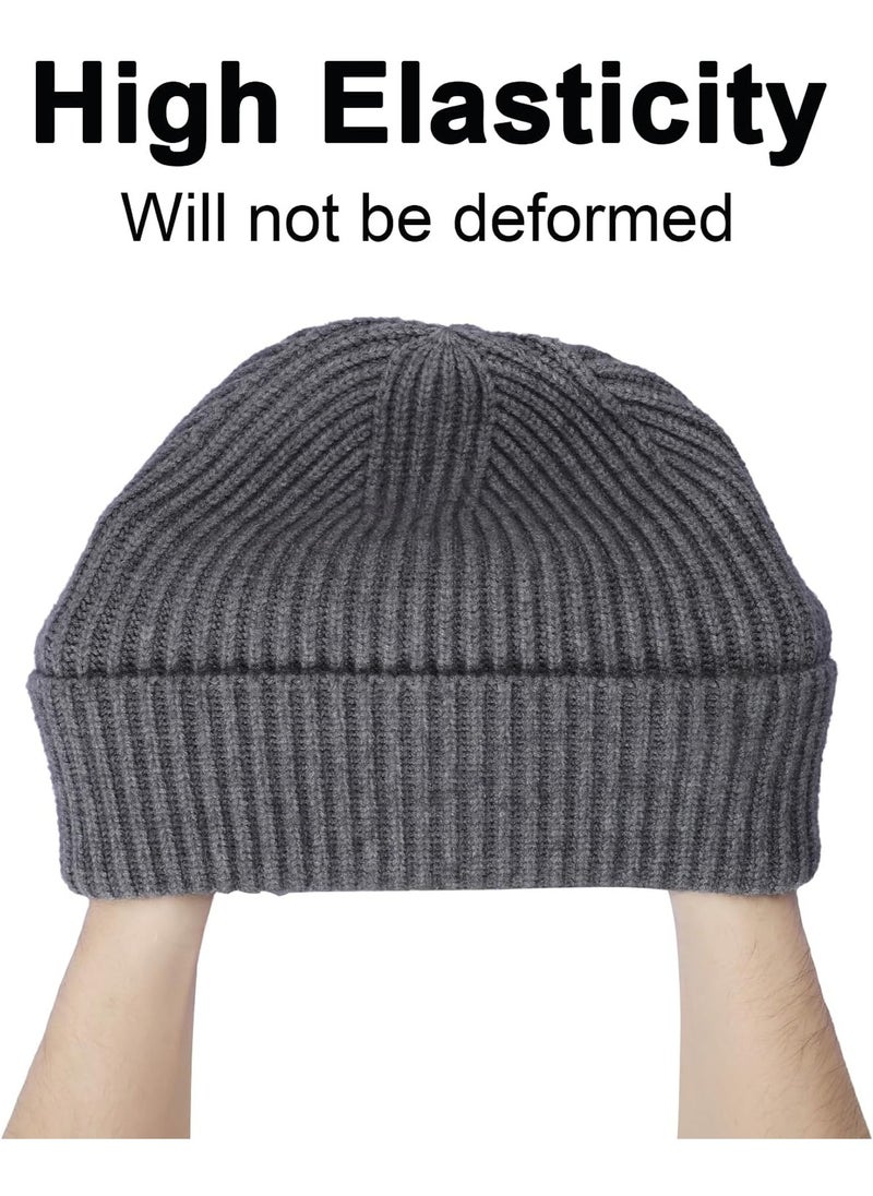 Beauenty 2-Pack Beanie for Men  Women - Cuffed Knit Winter Hats, Warm Slouchy Skull Cap Beanies, Black/Grey  - Image 3