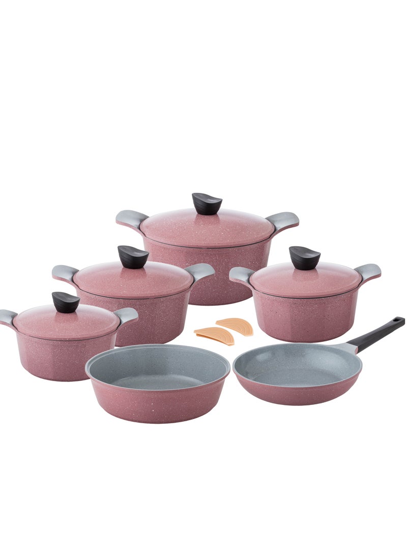 LAHOYA 12-piece cookware set made of high-quality granite with Korean materials and specifications and Saudi industry - Image 1