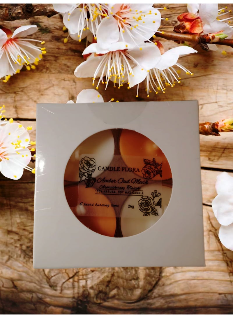 Scented Tealight Candles, Arabian-inspired Fragrances, Natural Wax, Set of 4pcs - Image 4